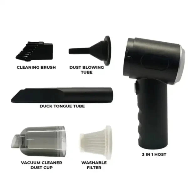 3-in-1 Portable Vacuum Cleaner – Wireless Vacuum, Duster Blower & Air Pump