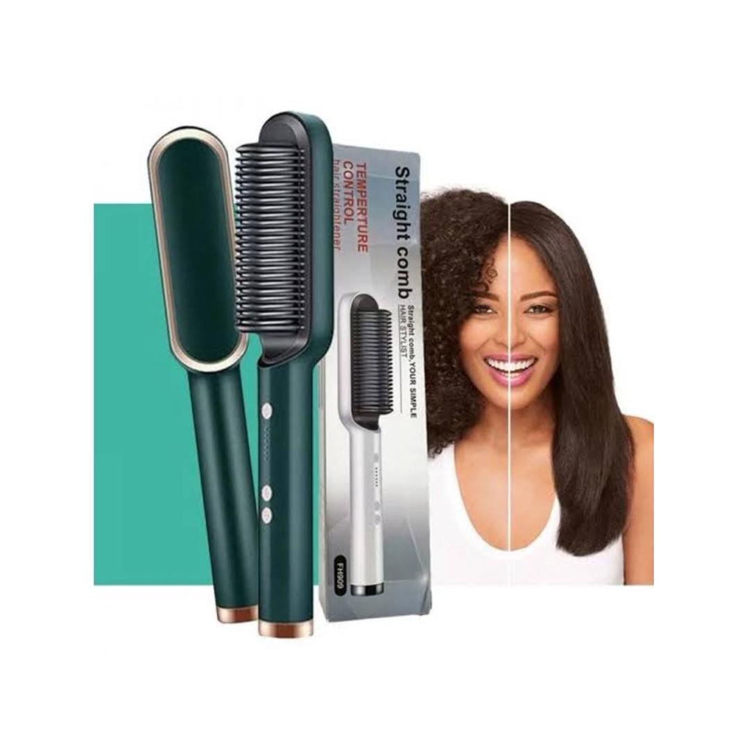 2 In 1 Hair Straightener Brush with Intelligent Temperature Control⭐⭐⭐⭐⭐ 4.9/5 Ratings