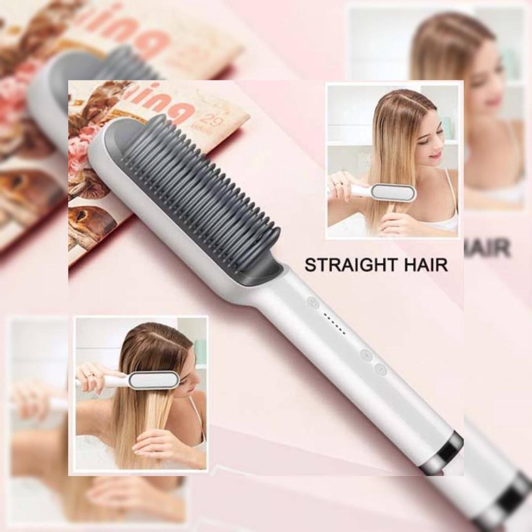 2 In 1 Hair Straightener Brush with Intelligent Temperature Control⭐⭐⭐⭐⭐ 4.9/5 Ratings