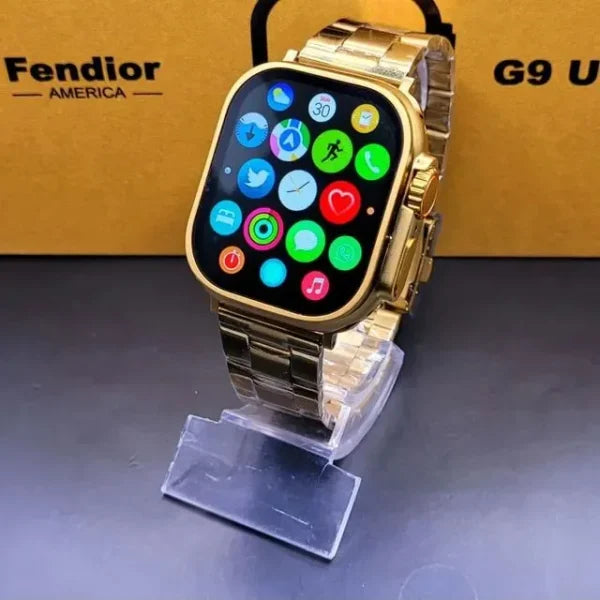 G9 Ultra Pro Smart Watch (Golden Edition) – Premium Smartwatch with 3 Interchangeable Straps
