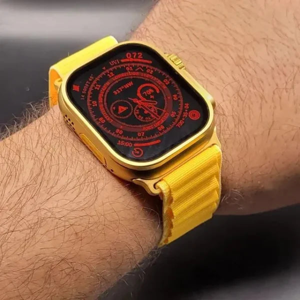 G9 Ultra Pro Smart Watch (Golden Edition) – Premium Smartwatch with 3 Interchangeable Straps