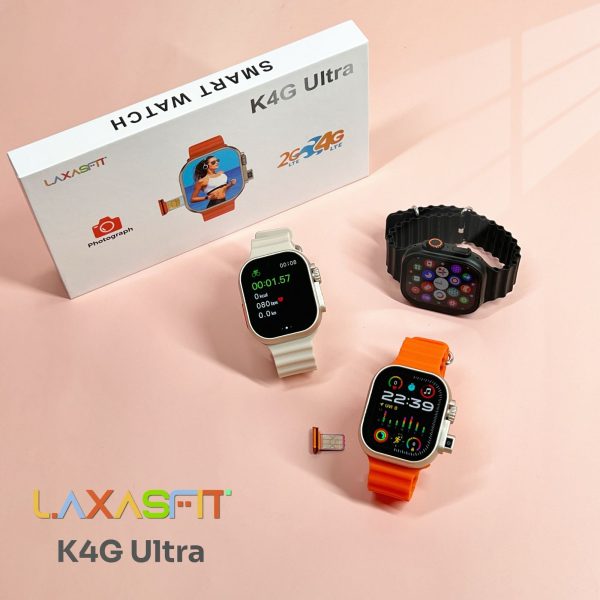 K4G Ultra Smart Watch – 4G SIM Support, Built-in Camera & Bold Sporty Design