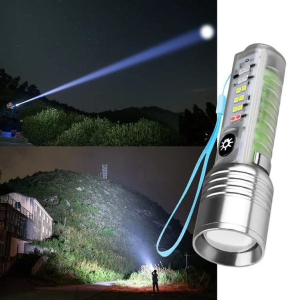 Zoom-able Electric Flashlight For Camping, Hiking & Cycling ( Random Color )