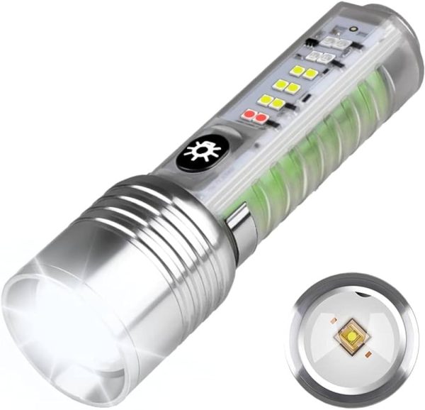 Zoom-able Electric Flashlight For Camping, Hiking & Cycling ( Random Color )