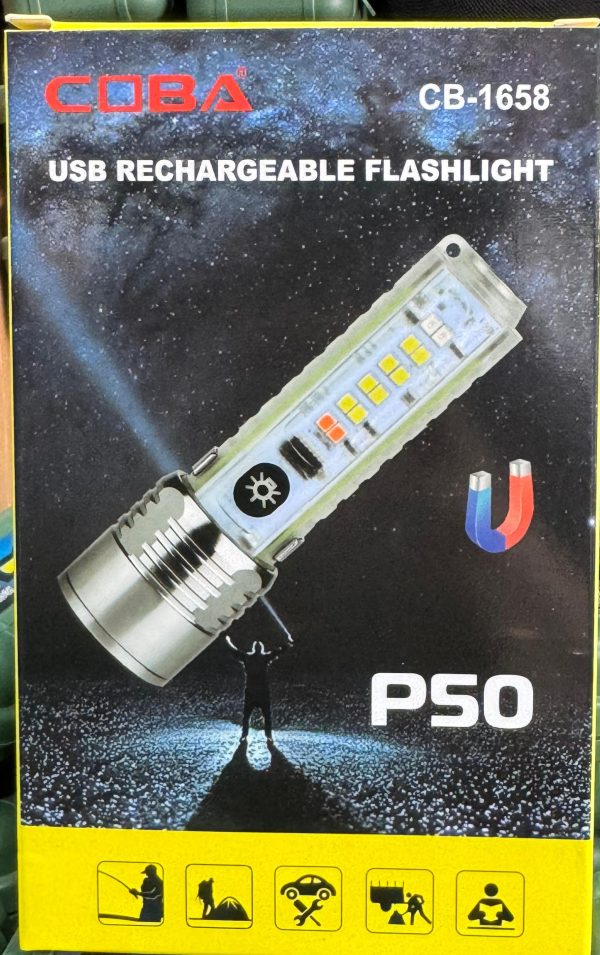 Zoom-able Electric Flashlight For Camping, Hiking & Cycling ( Random Color )