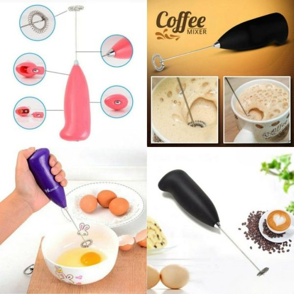 Mini Electric Egg Beater – Milk Frother, Coffee Whisk & Drink Mixer (Random Color)