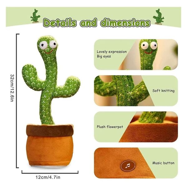 Rechargeable Dancing Cactus Toy – Funny Educational Toy for Babies (with Box)