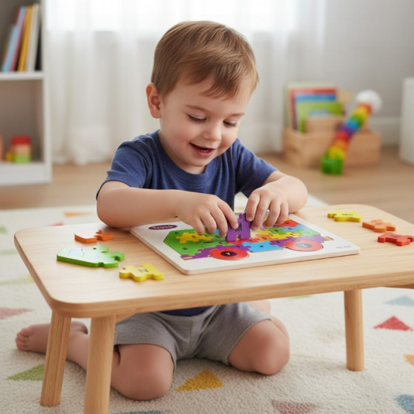 🧩 Wooden Alphabet Puzzle Board – A-Z Letters Learning Toy for Kids (Ages 2–5)