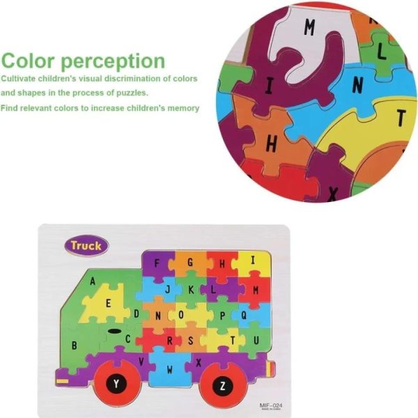 🧩 Wooden Alphabet Puzzle Board – A-Z Letters Learning Toy for Kids (Ages 2–5)